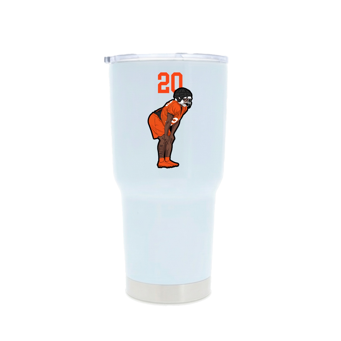30oz Stainless Steel Tumbler — Number Top in White