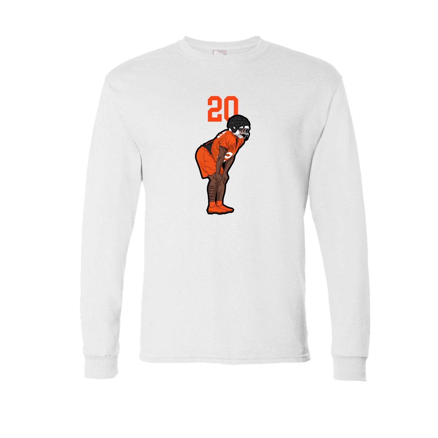 Long Sleeve Tee — Number Top in White