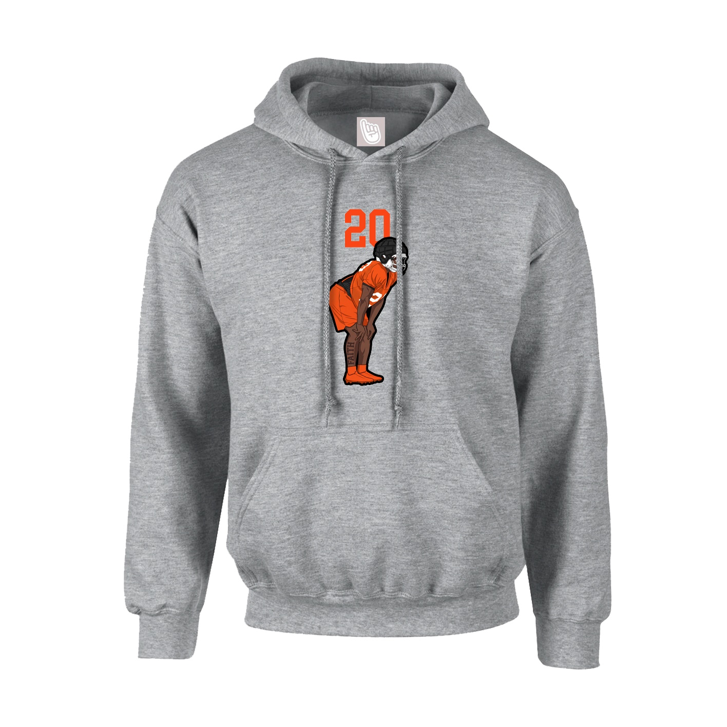 Youth Hoodie — Number Top in Grey