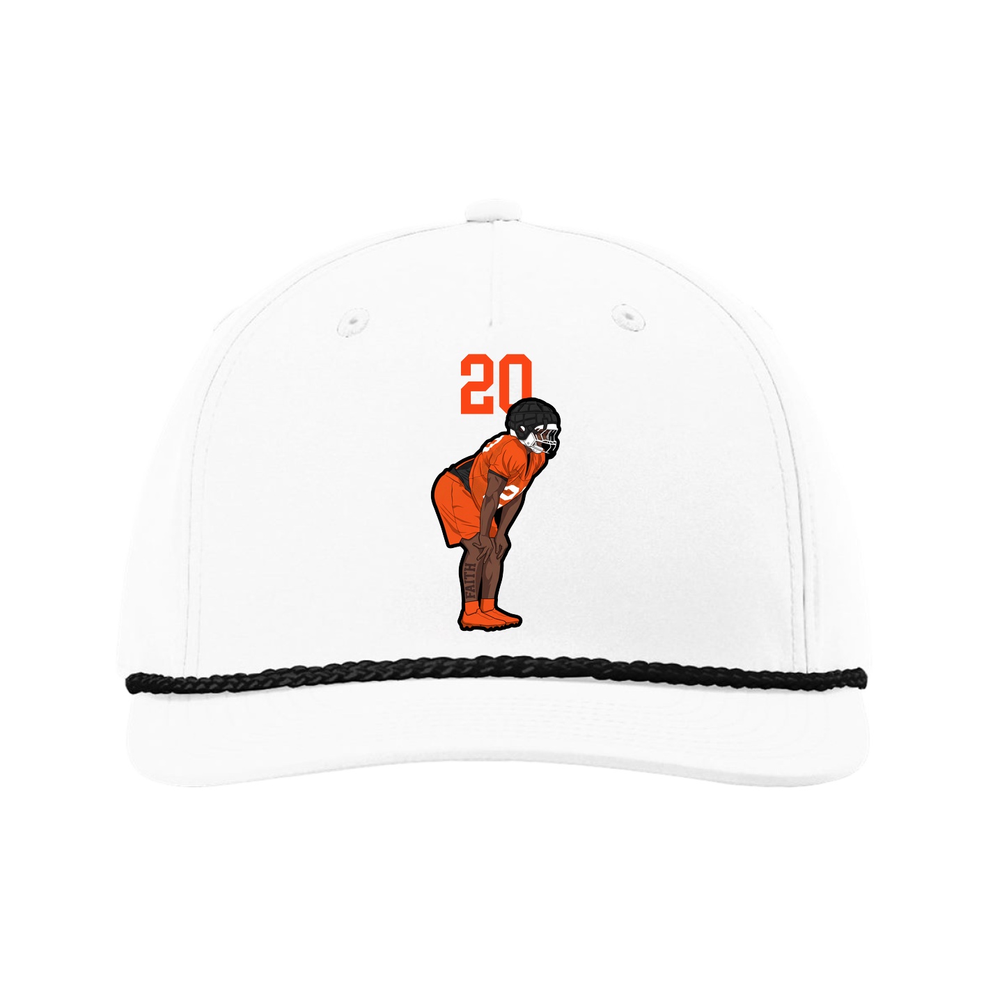 Five-Panel Classic Rope Cap — Number Top in White