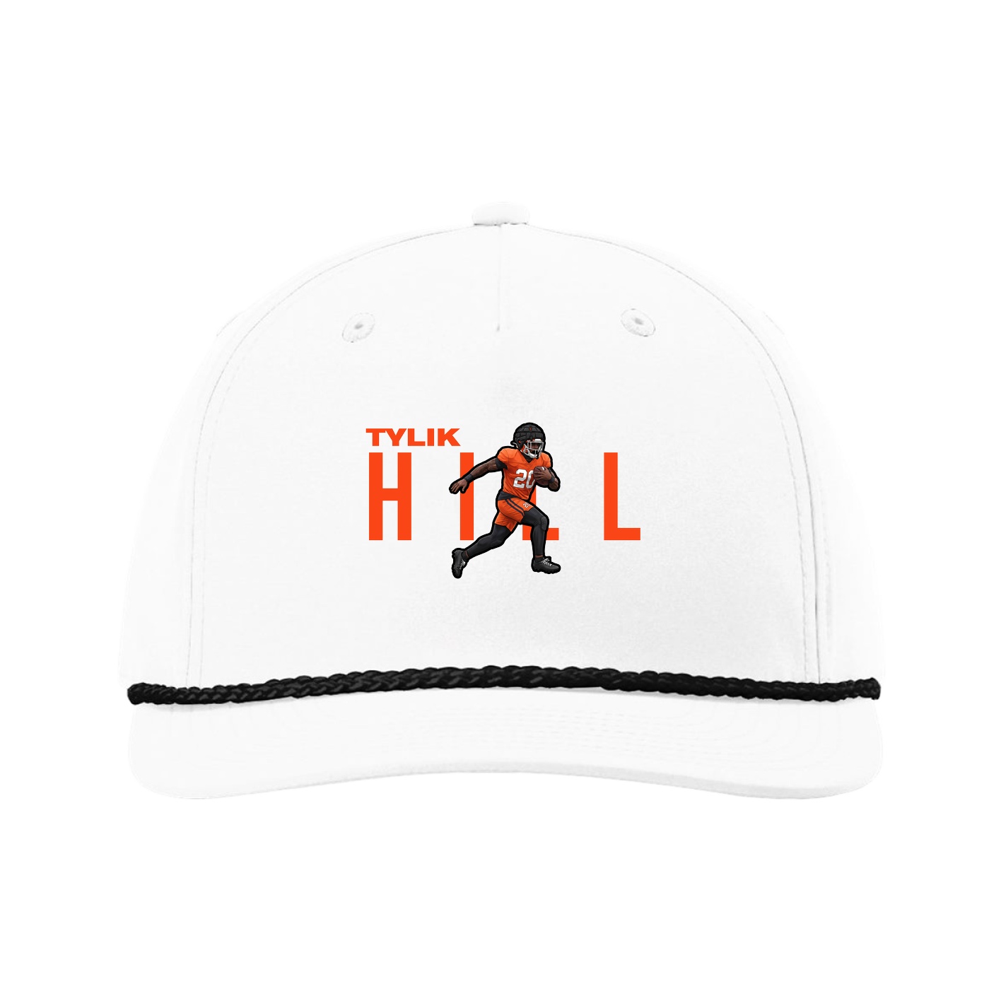 Five-Panel Classic Rope Cap — Player Name in White