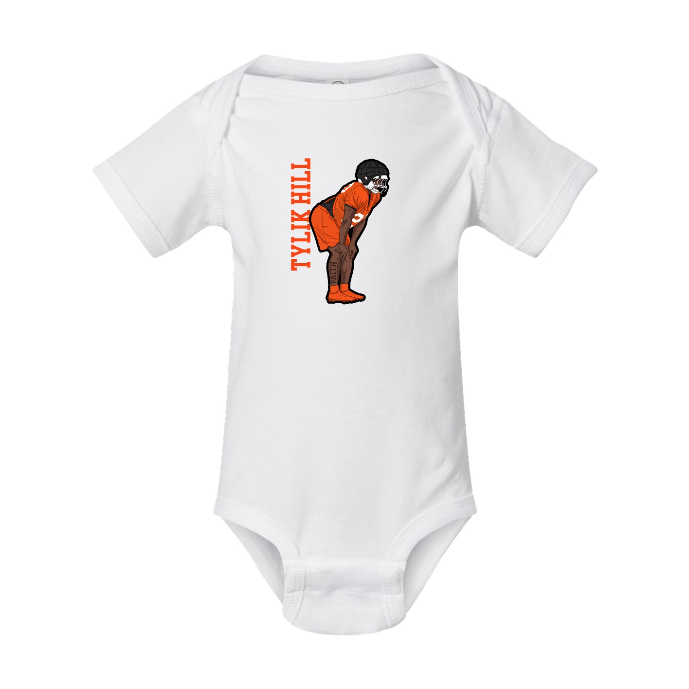 Baby Onesie — Name Vertical in White