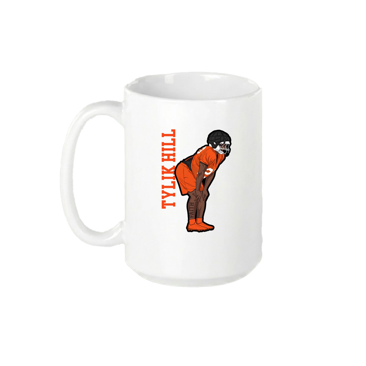 15oz Coffee Mug — Name Vertical in White