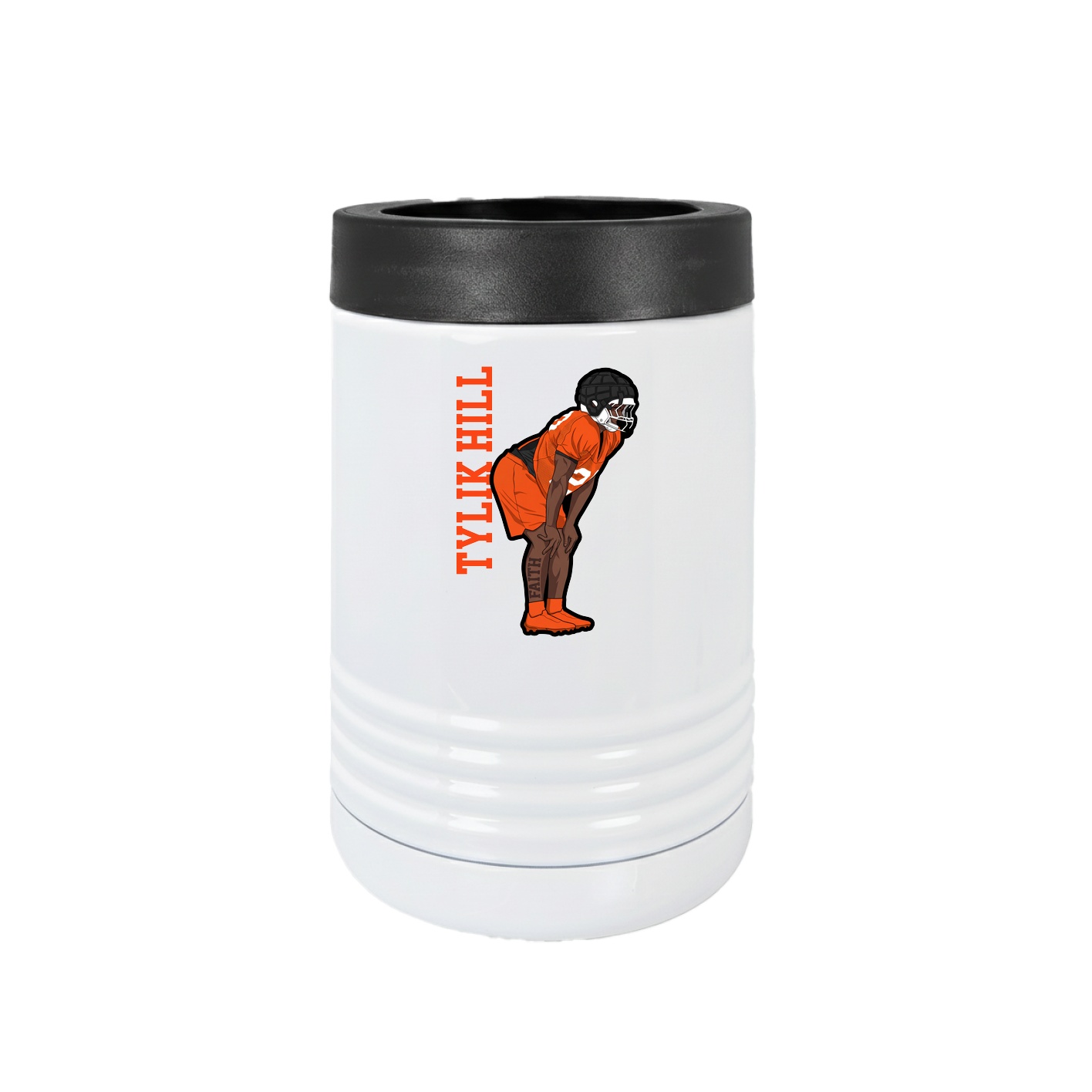 Beverage Holder — Name Vertical in White
