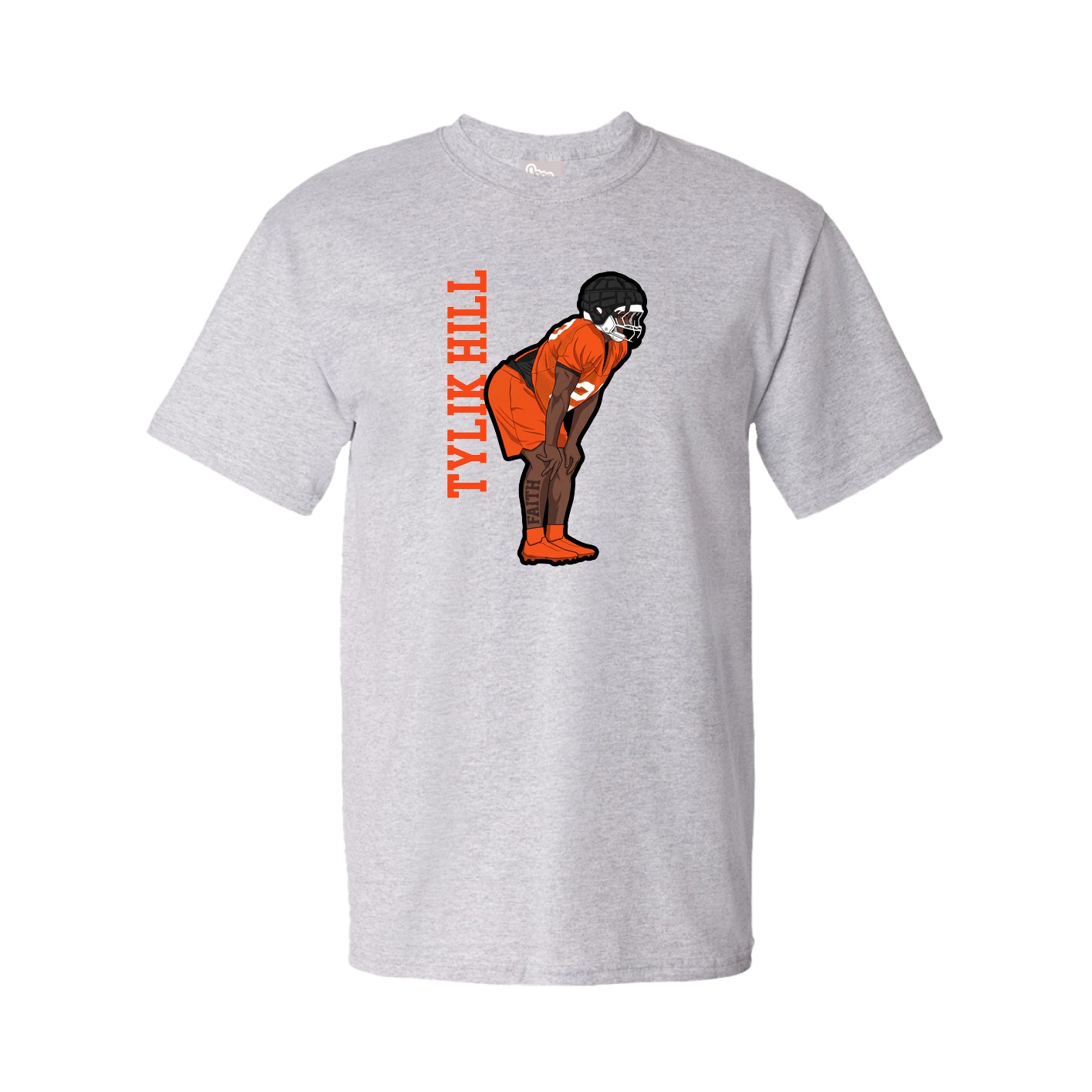 Youth Tee — Name Vertical in Grey