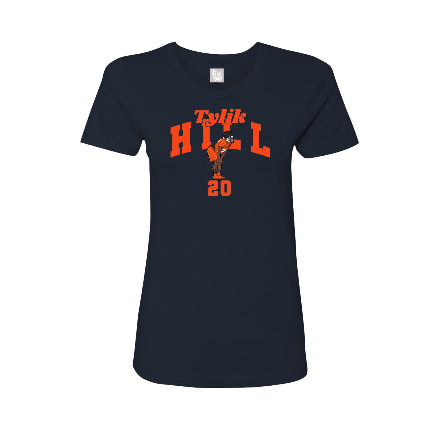 Fitted Women's Tee — Signature Arch in Navy