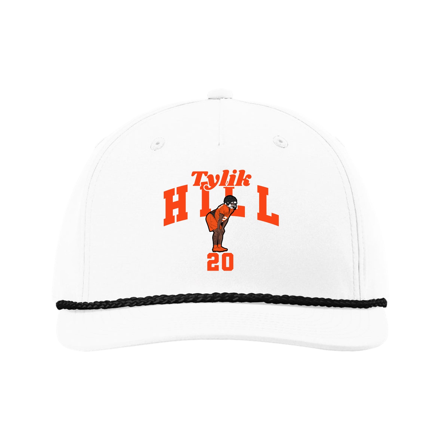 Five-Panel Classic Rope Cap — Signature Arch in White