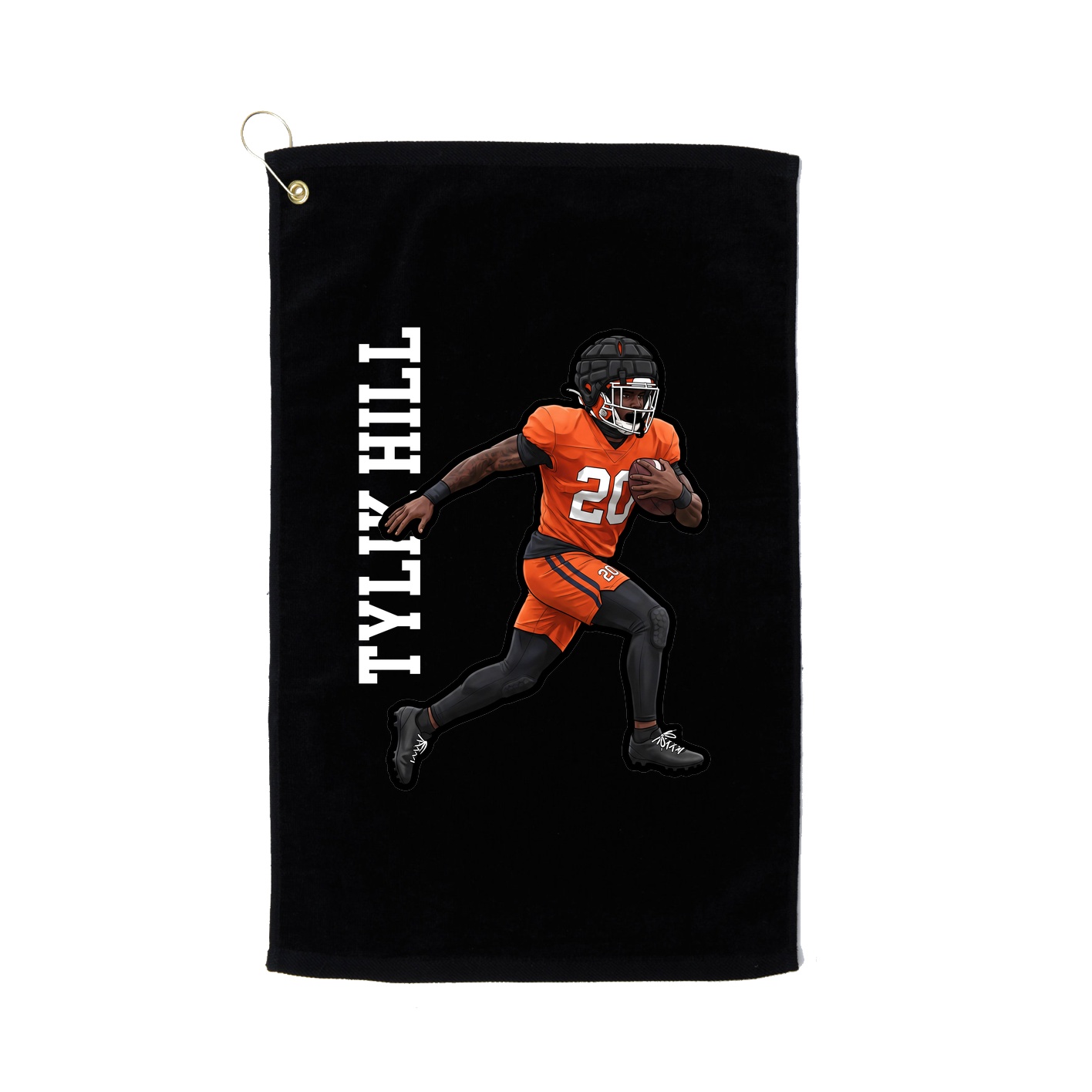 Golf Towel — Name Vertical in Black