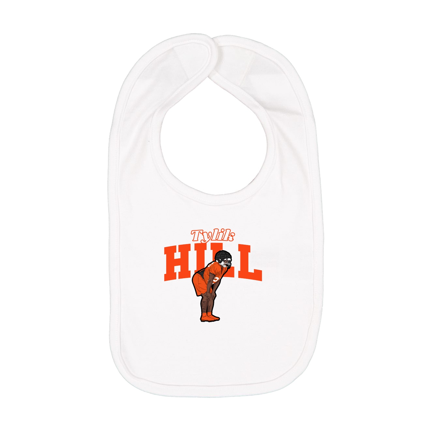 Infant Bib — Name Arch in White