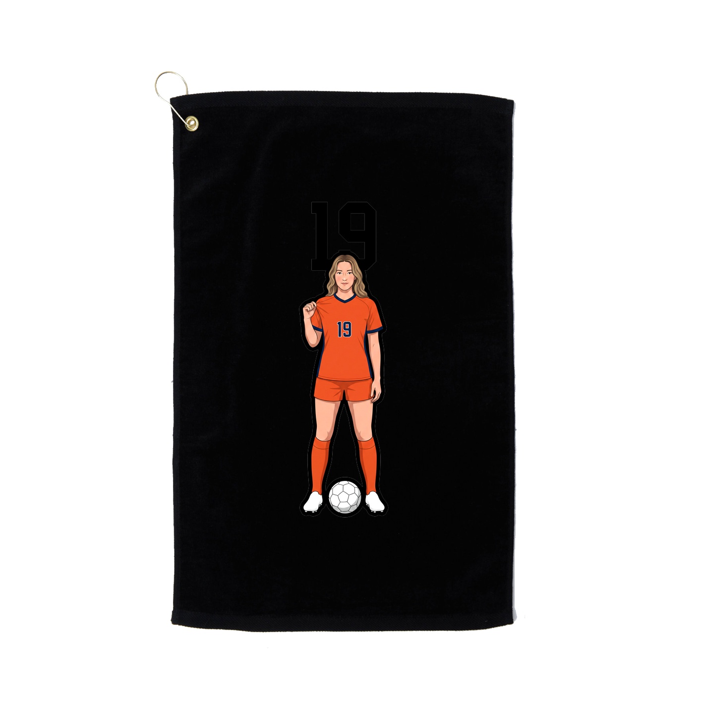 Golf Towel — Number Top in Black