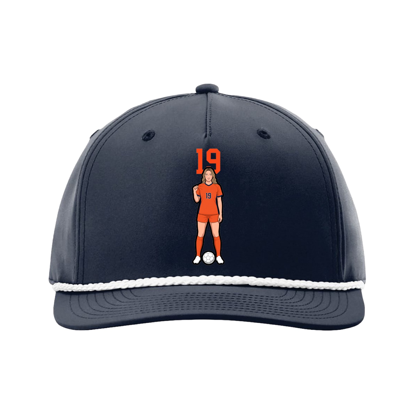 Five-Panel Classic Rope Cap — Number Top in Navy