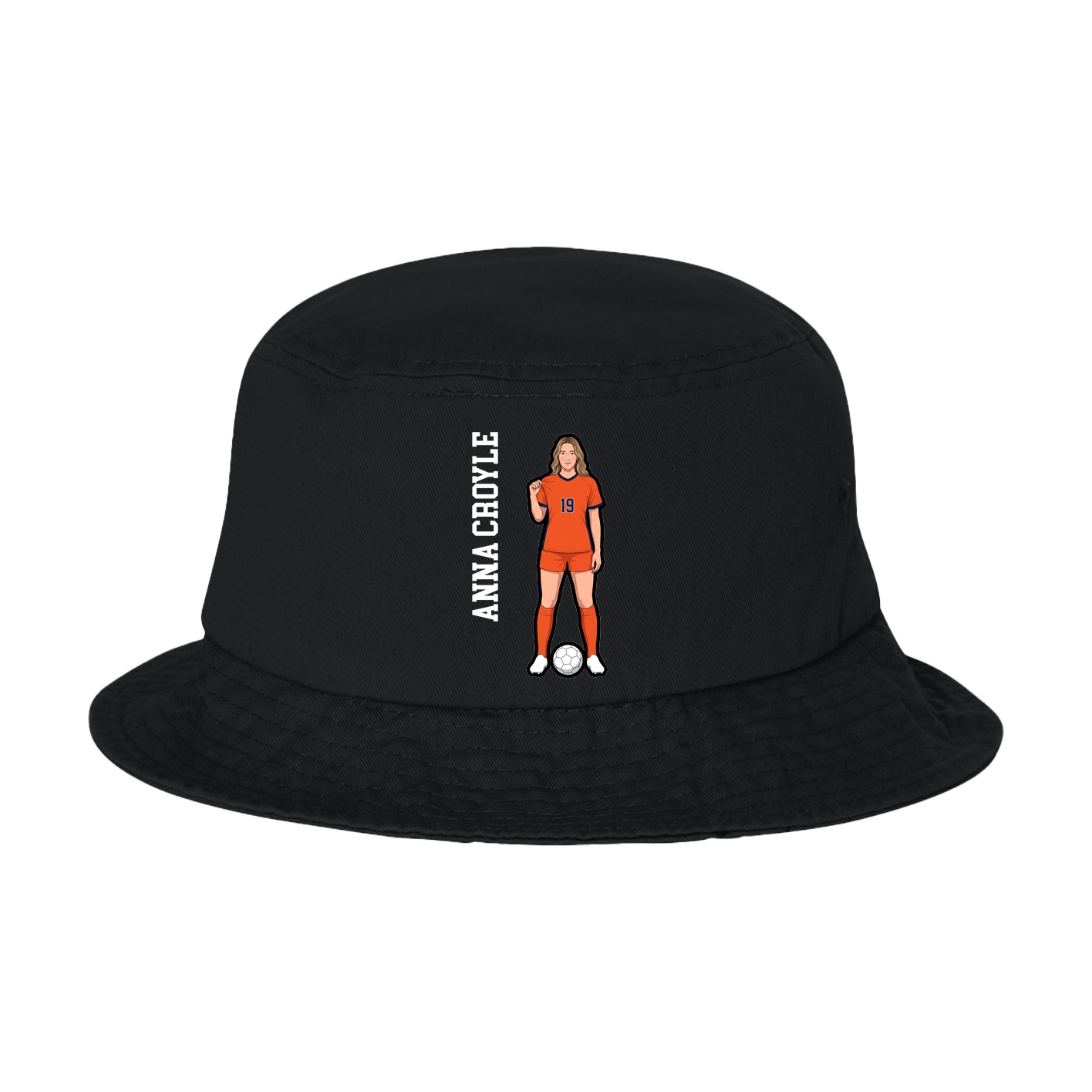 Bucket Cap — Name Vertical in Black