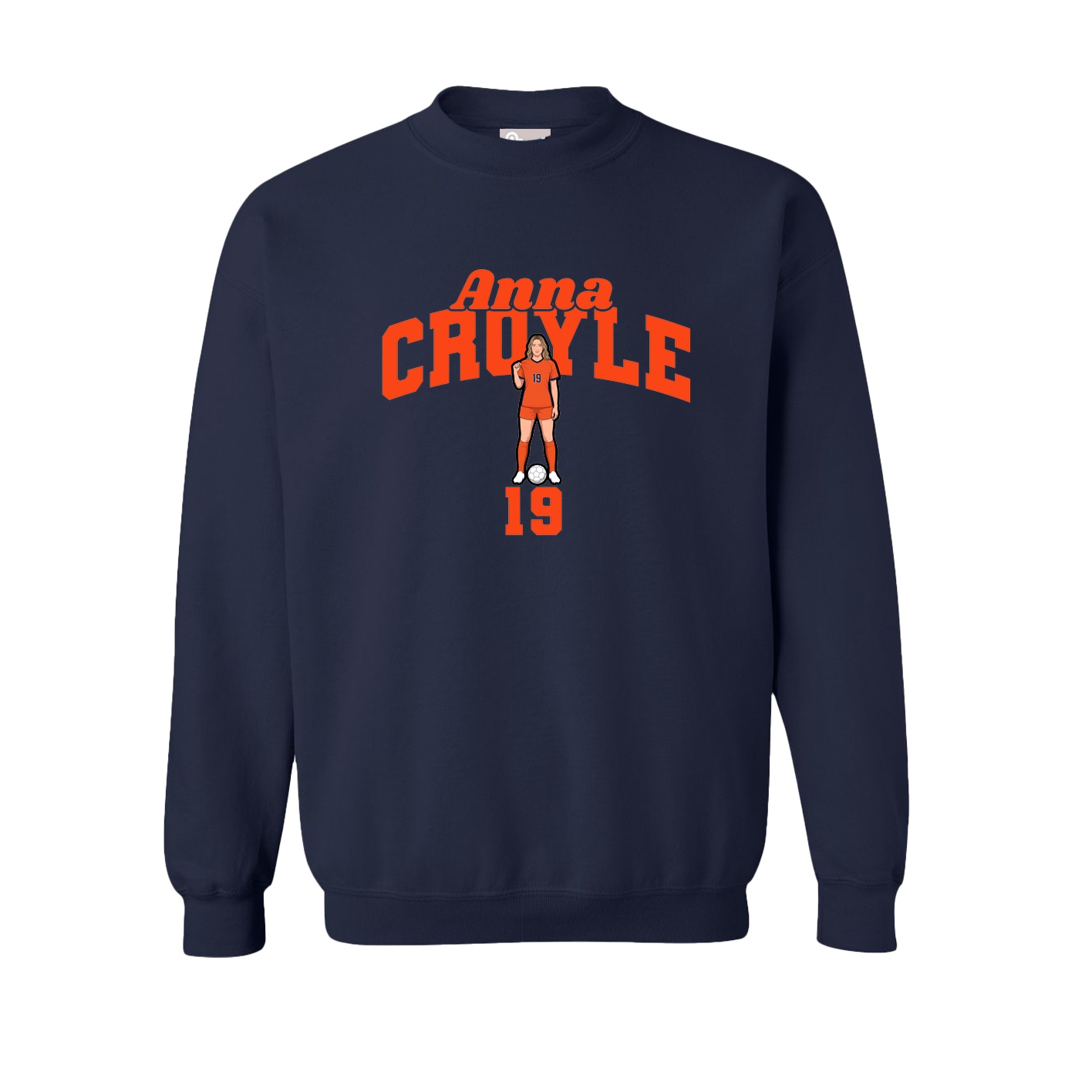 Fleece Crew — Signature Arch in Navy