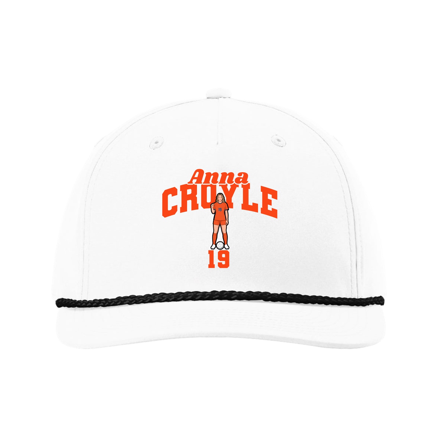 Five-Panel Classic Rope Cap — Signature Arch in White