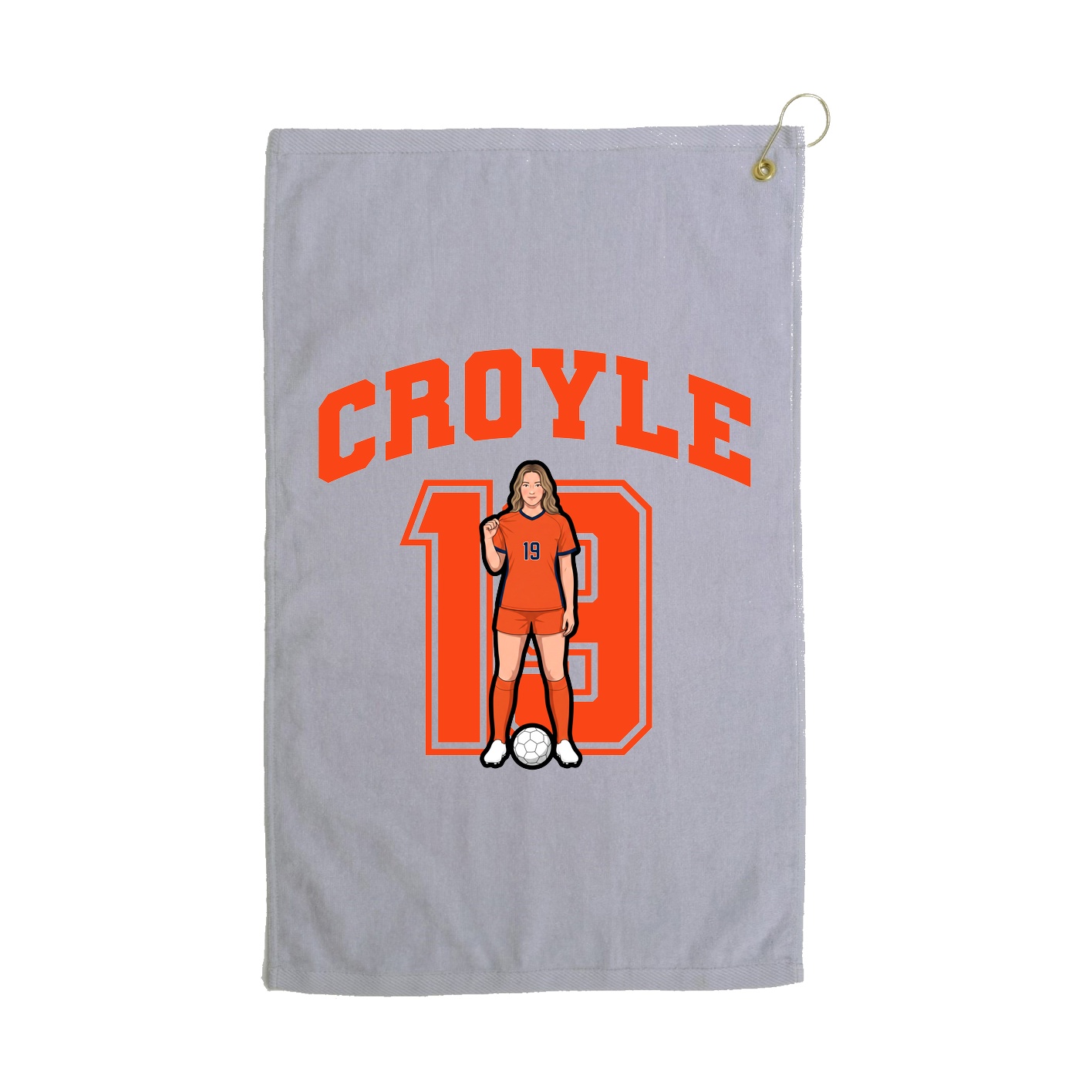 Golf Towel — Number in Grey