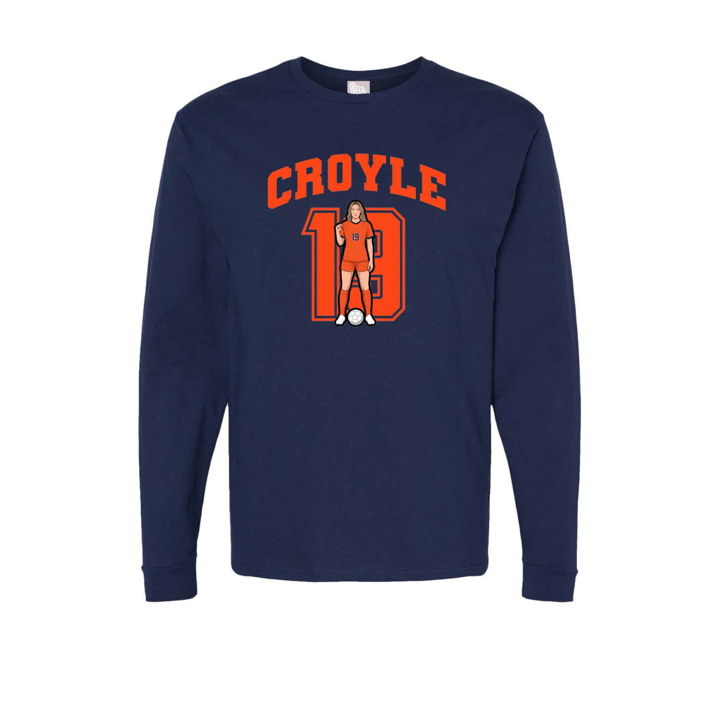 Long Sleeve Tee — Number in Navy