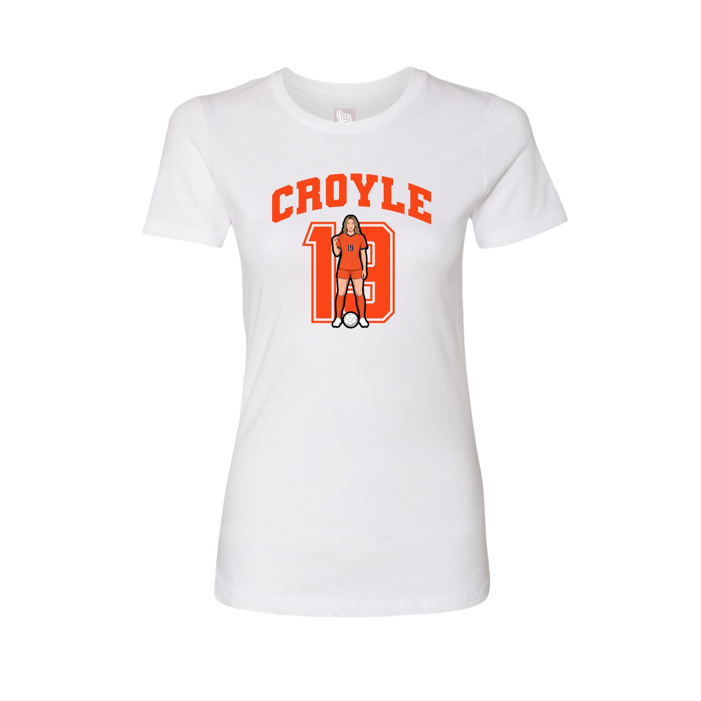 Fitted Women's Tee — Number in White