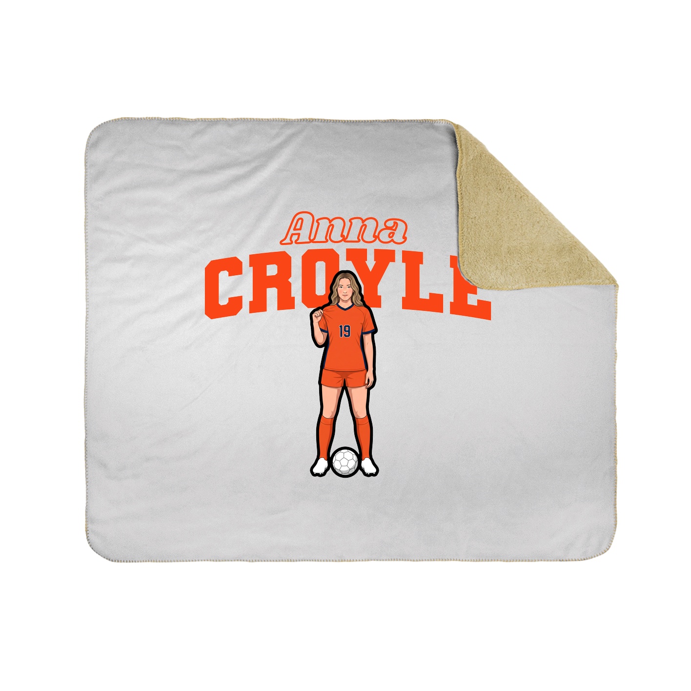 Throw Blanket — Name Arch in White