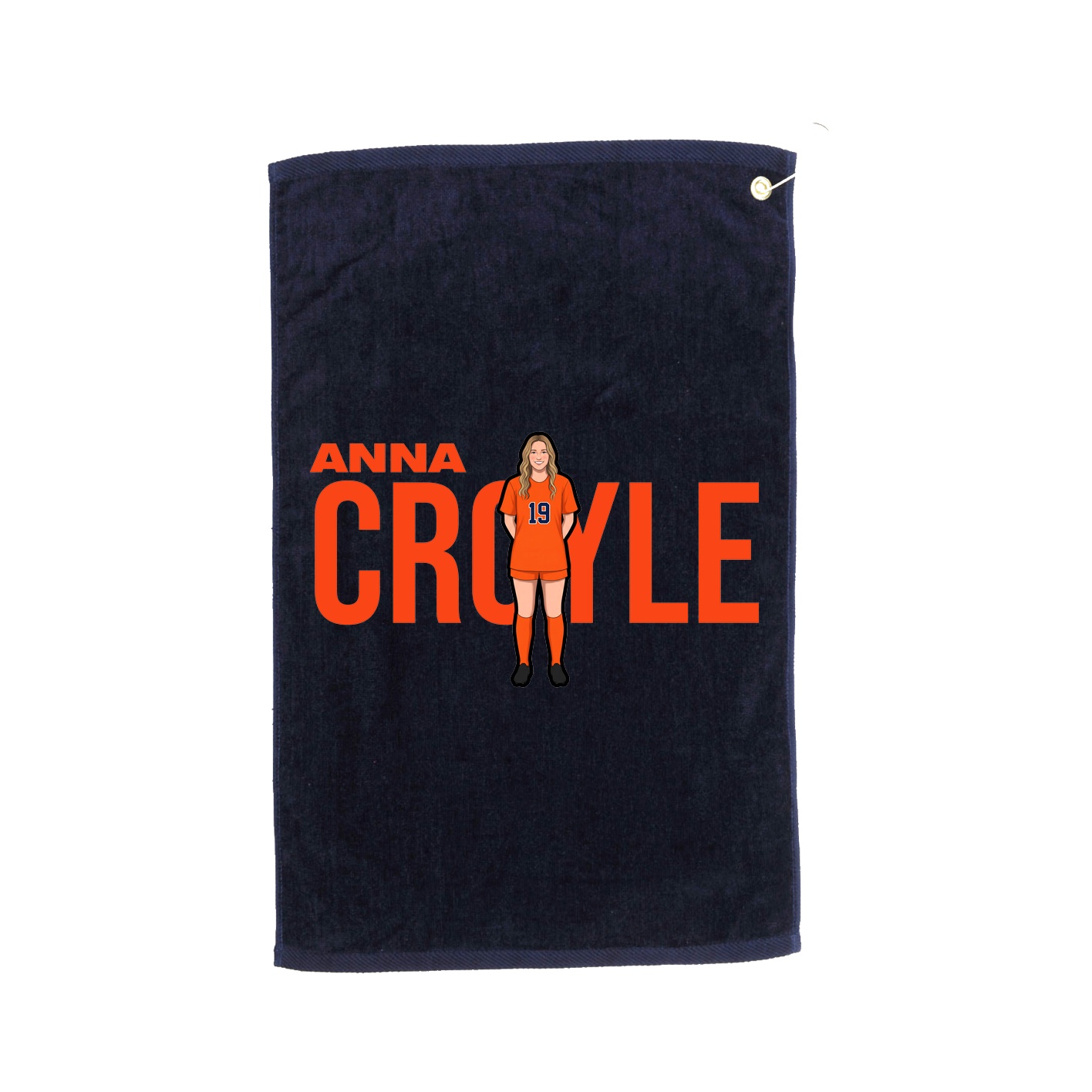 Golf Towel — Player Name in Navy