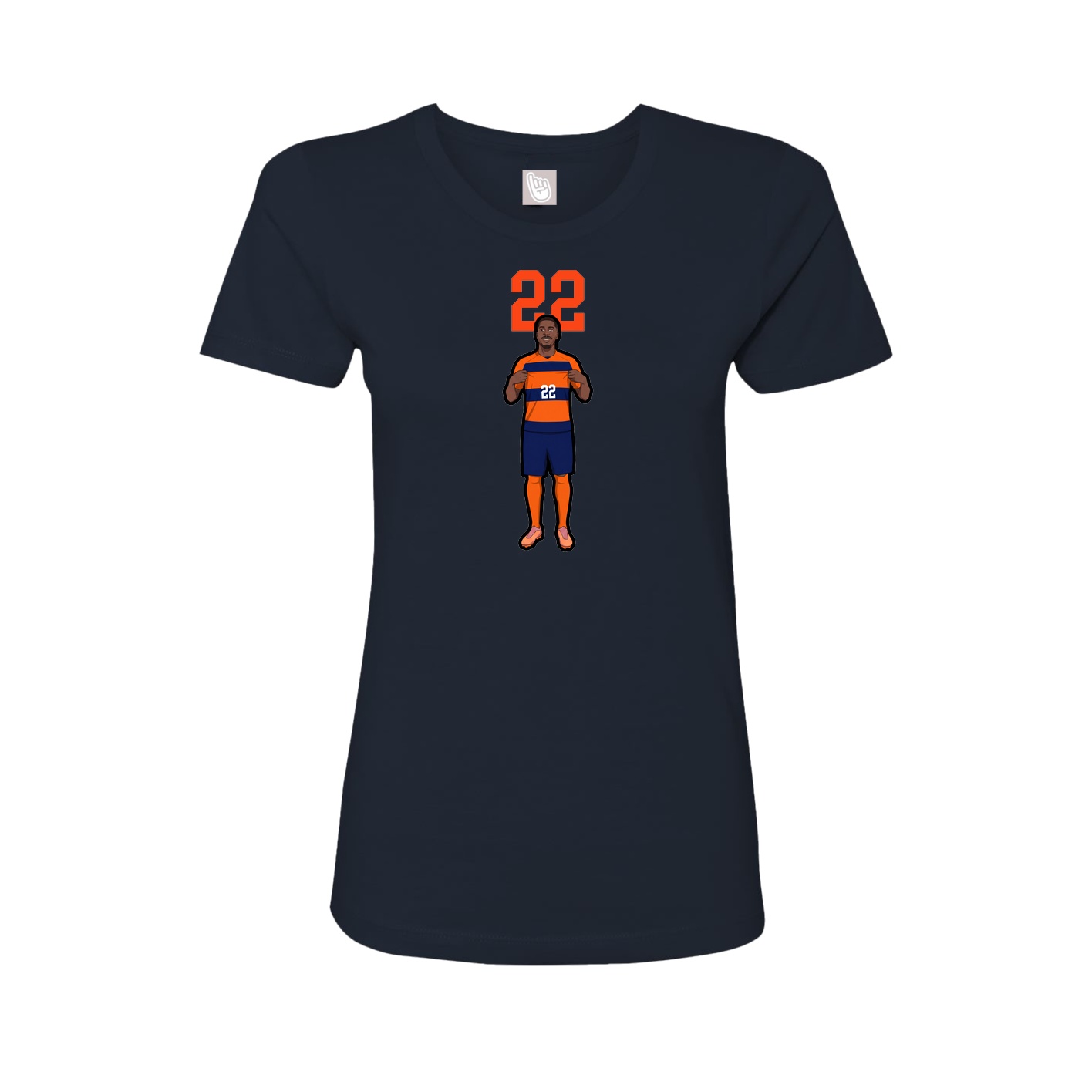 Fitted Women's Tee — Number Top in Navy