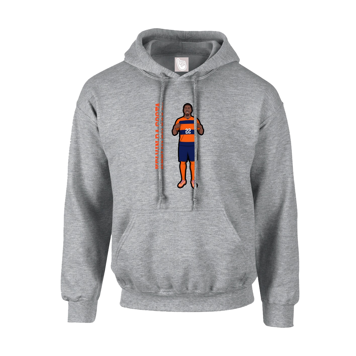Youth Hoodie — Name Vertical in Grey