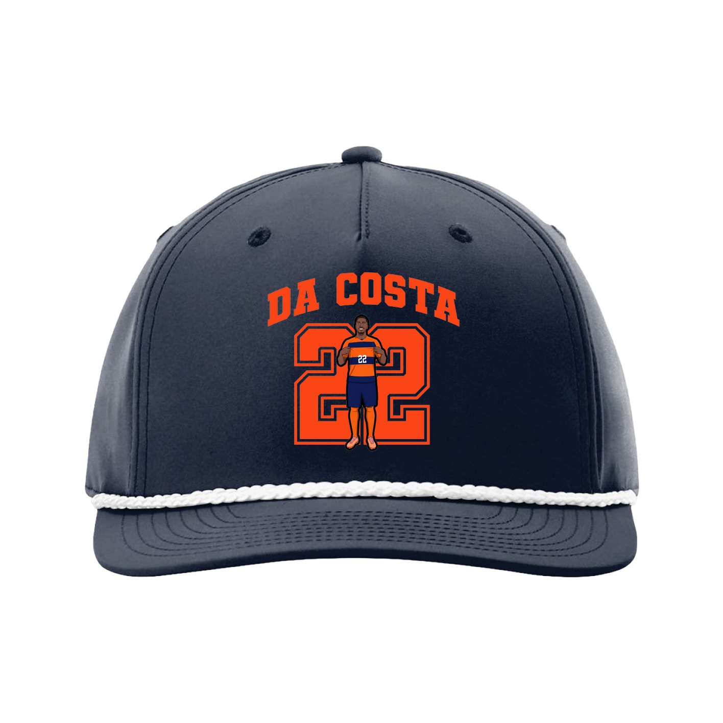 Five-Panel Classic Rope Cap — Number in Navy