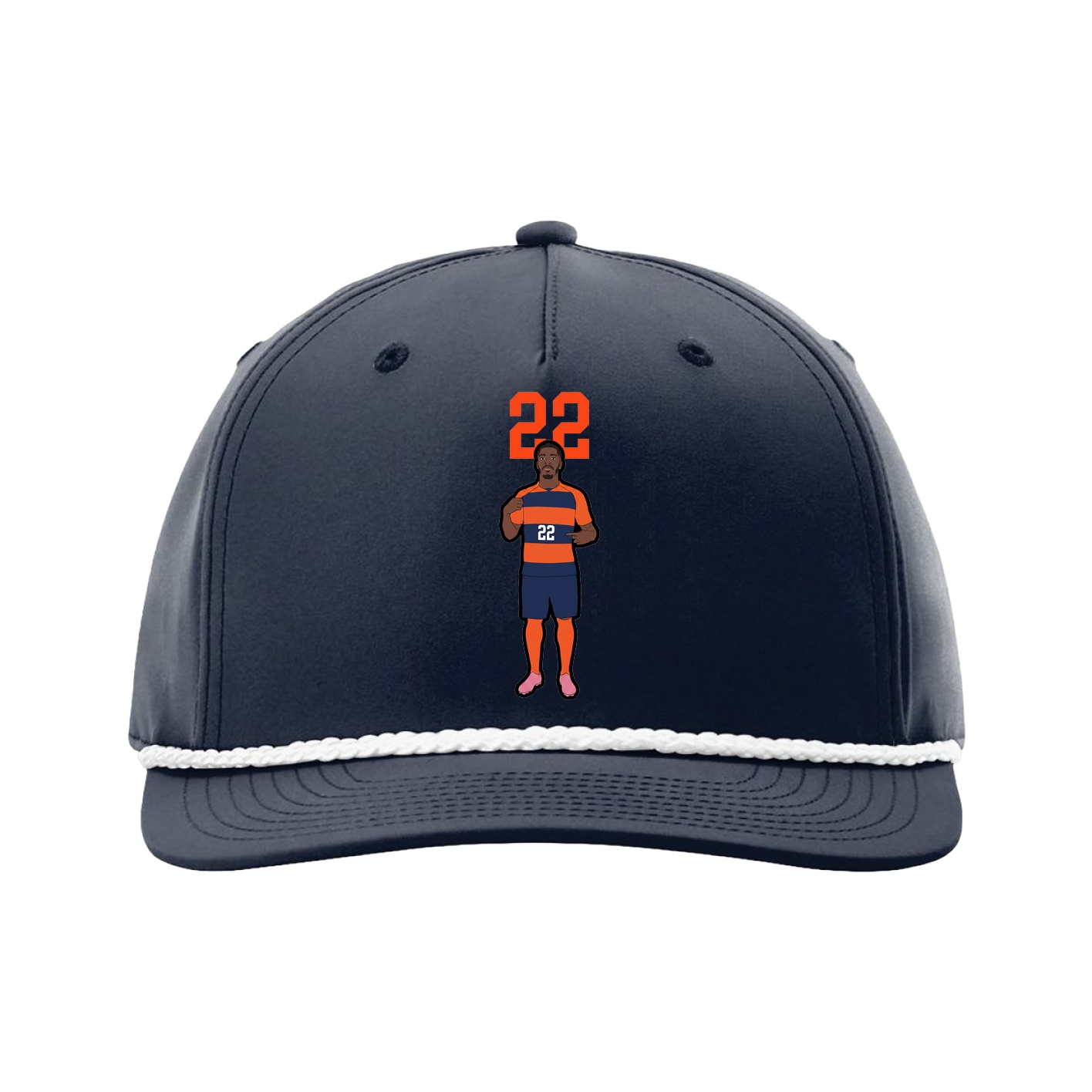 Five-Panel Classic Rope Cap — Number Top in Navy