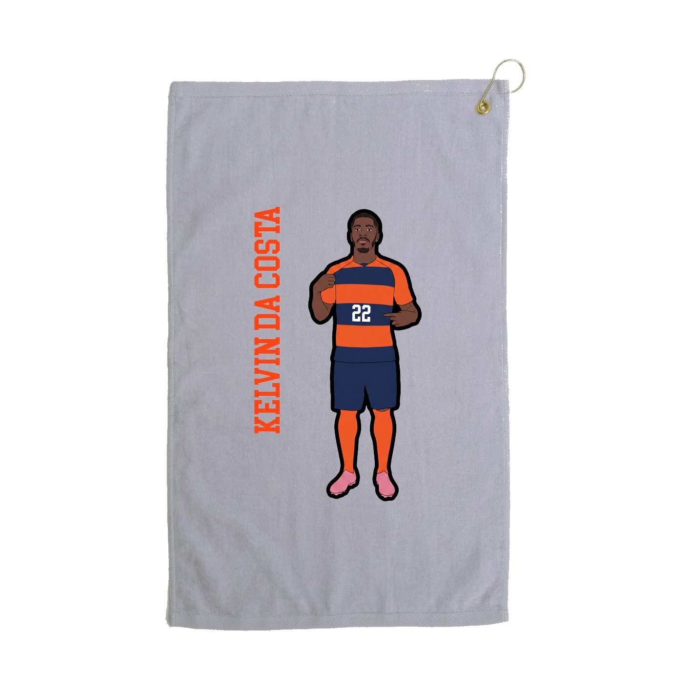 Golf Towel — Name Vertical in Grey