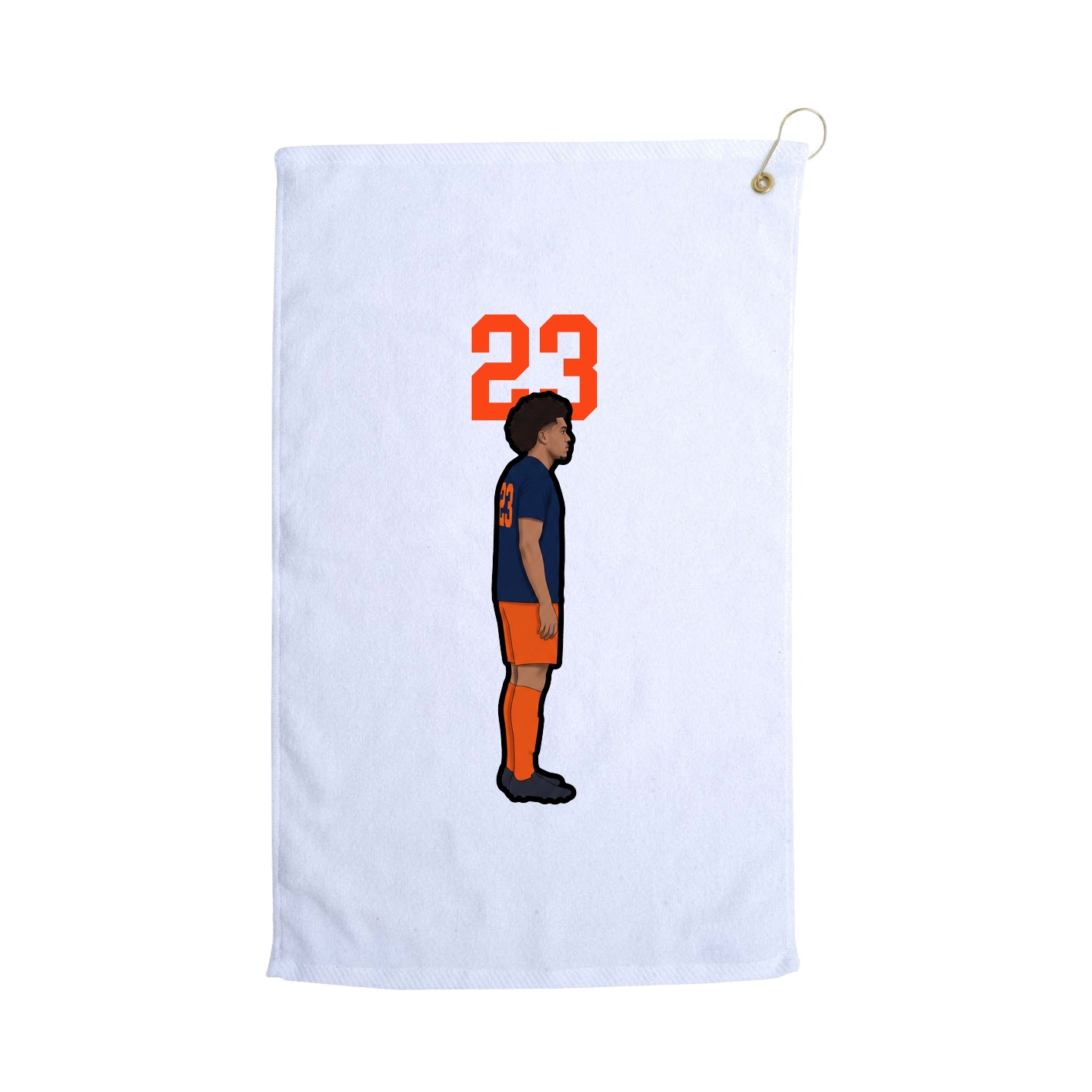 Golf Towel — Number Top in White