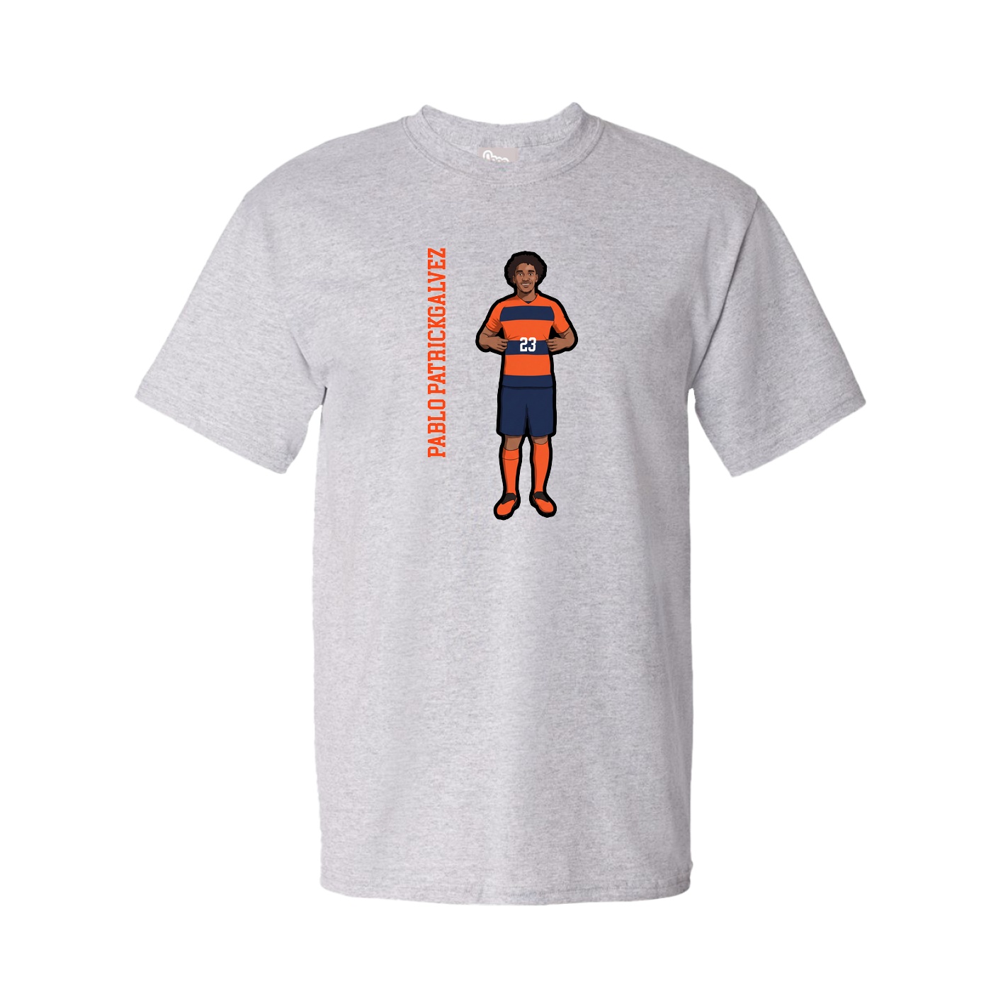 Youth Tee — Name Vertical in Grey