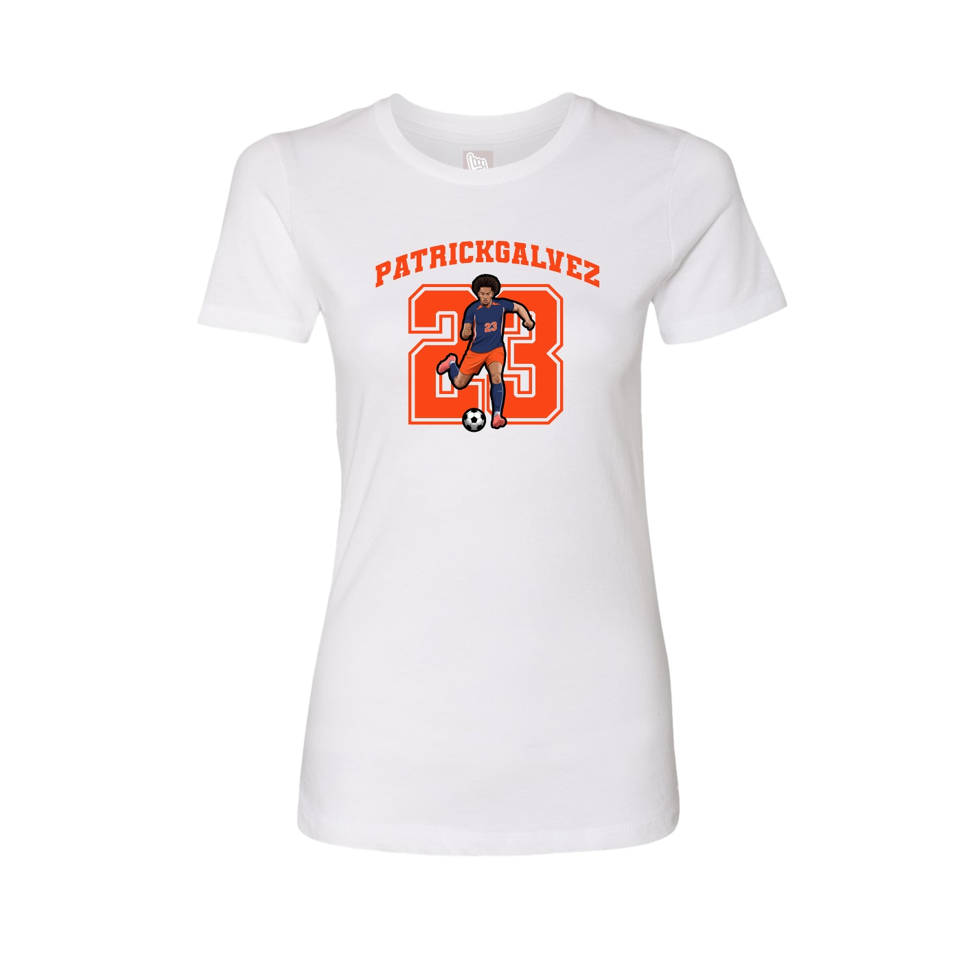 Fitted Women's Tee — Number in White