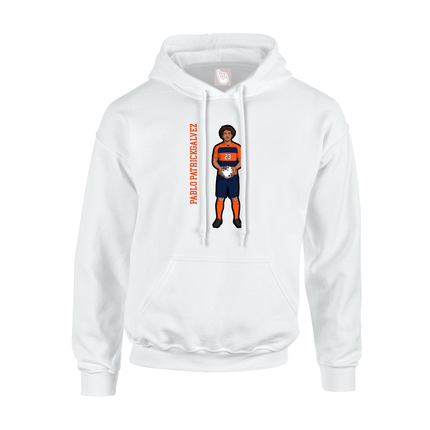 Youth Hoodie — Name Vertical in White