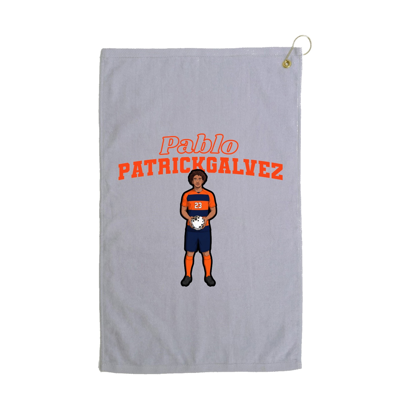 Golf Towel — Name Arch in Grey