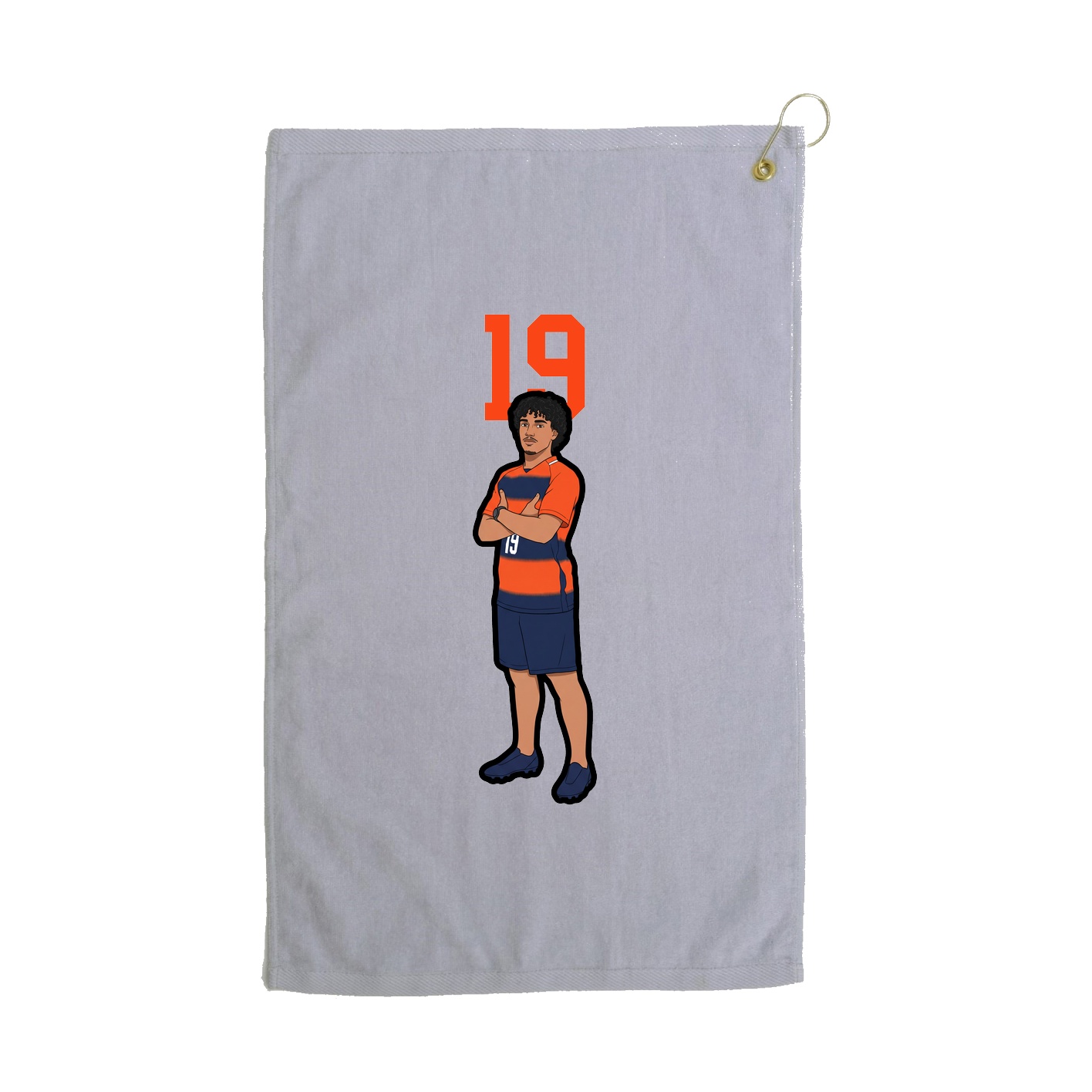 Golf Towel — Number Top in Grey