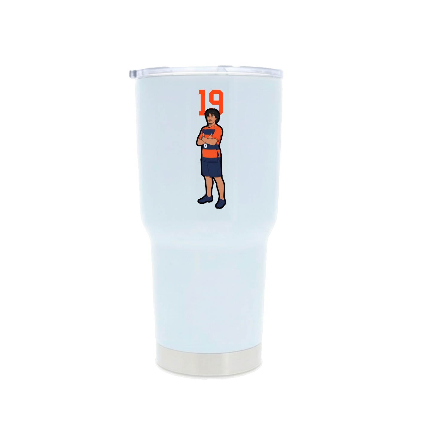 30oz Stainless Steel Tumbler — Number Top in White