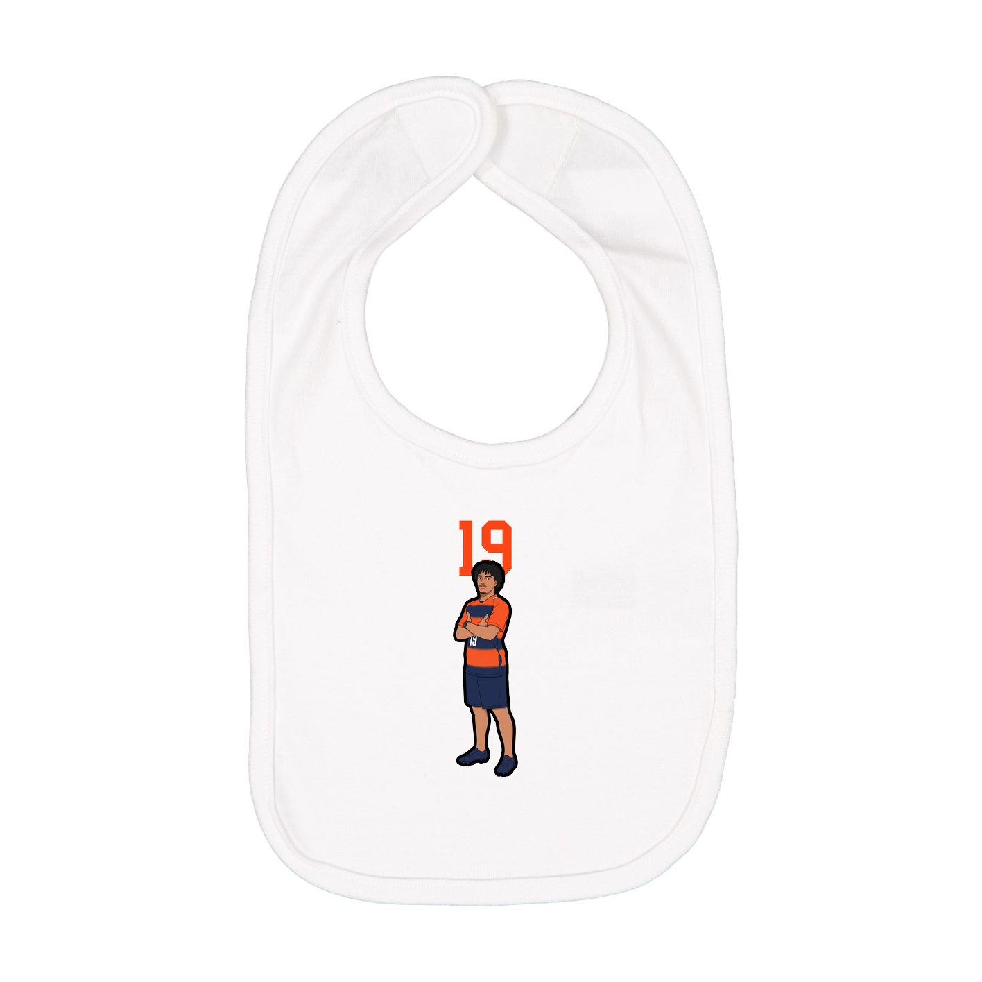 Infant Bib — Number Top in White