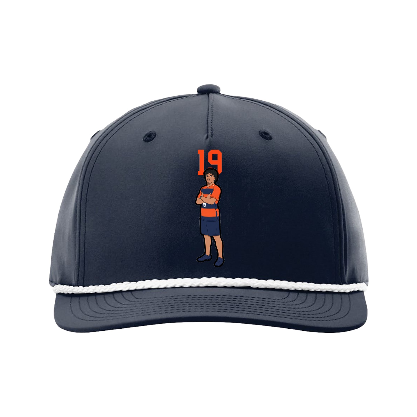 Five-Panel Classic Rope Cap — Number Top in Navy