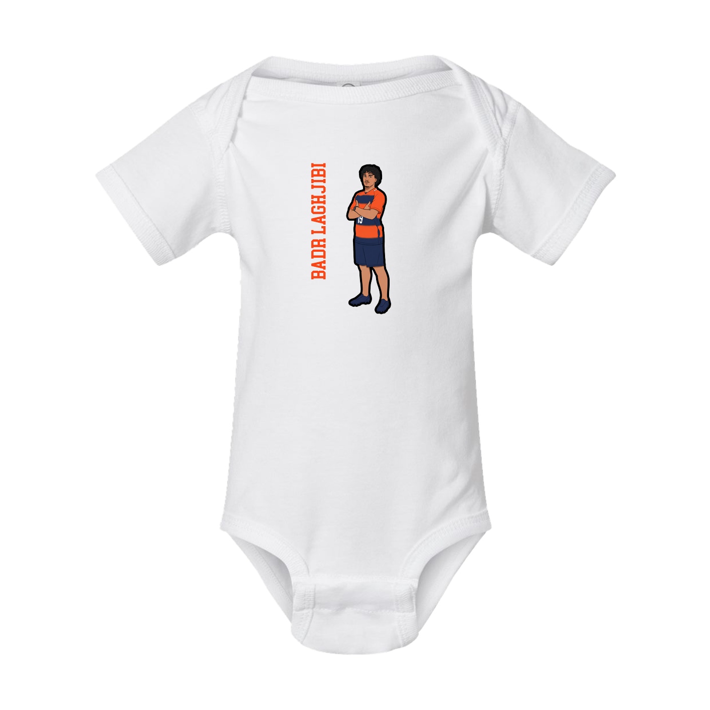 Baby Onesie — Name Vertical in White
