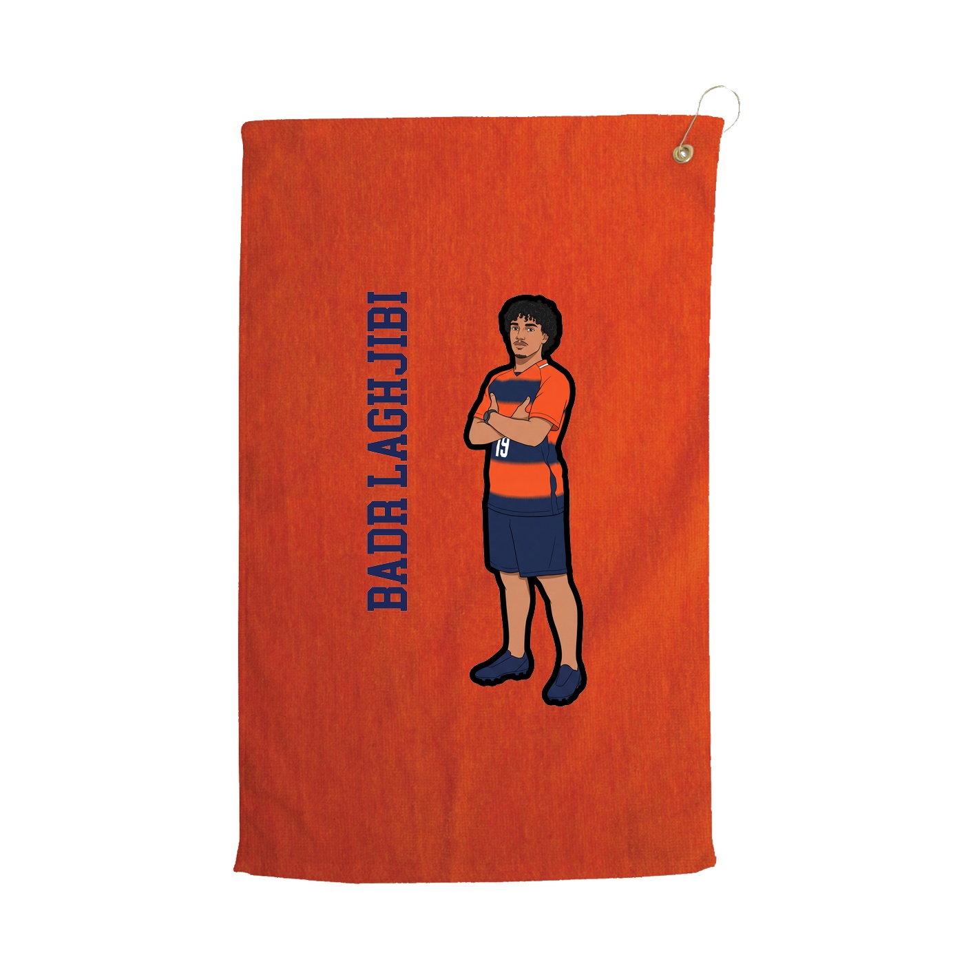 Golf Towel — Name Vertical in Orange