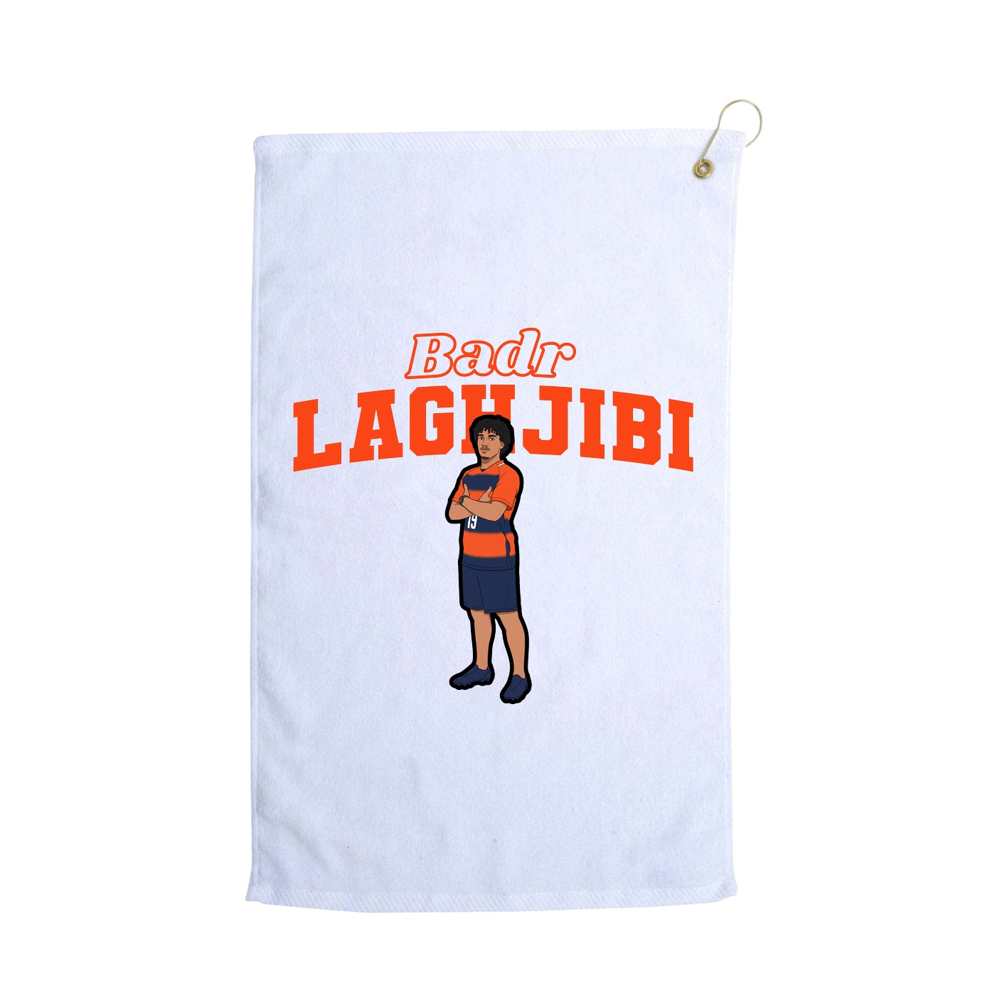Golf Towel — Name Arch in White