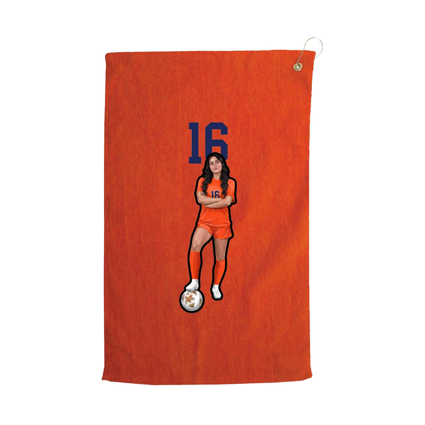 Golf Towel — Number Top in Orange
