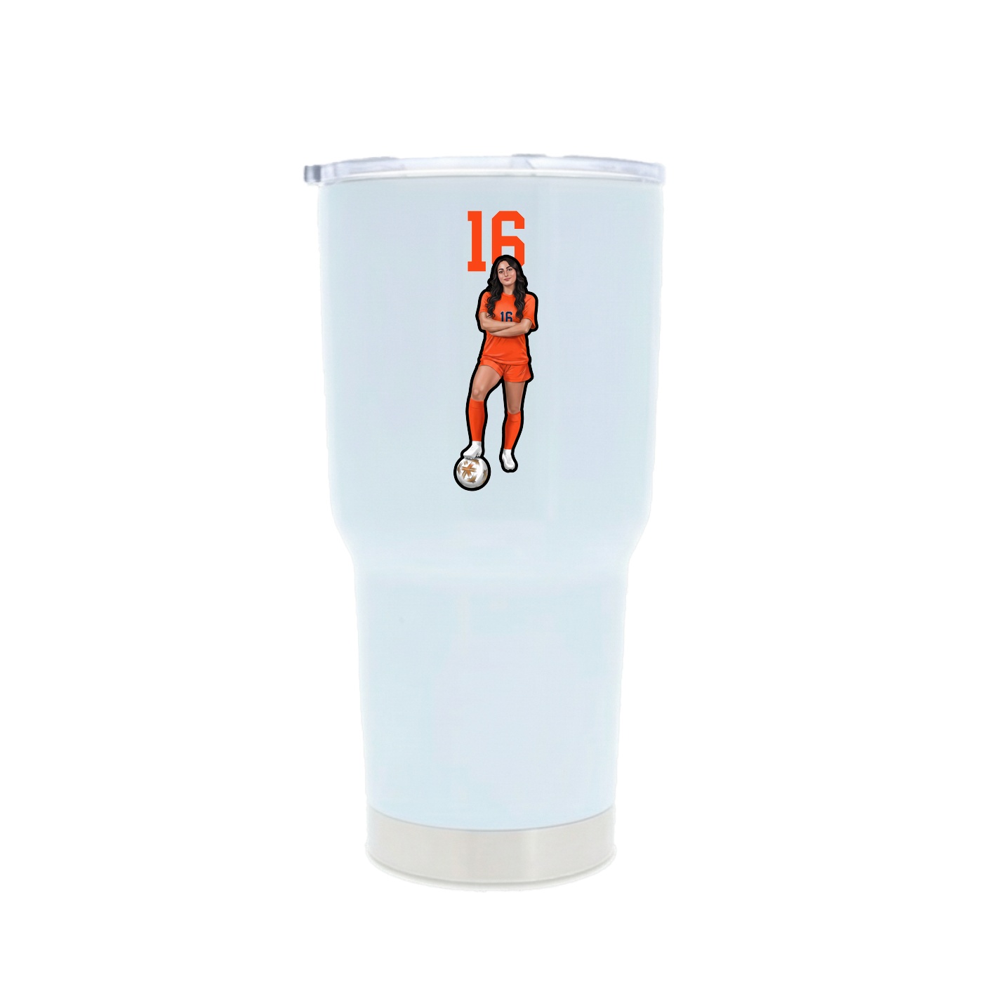 30oz Stainless Steel Tumbler — Number Top in White