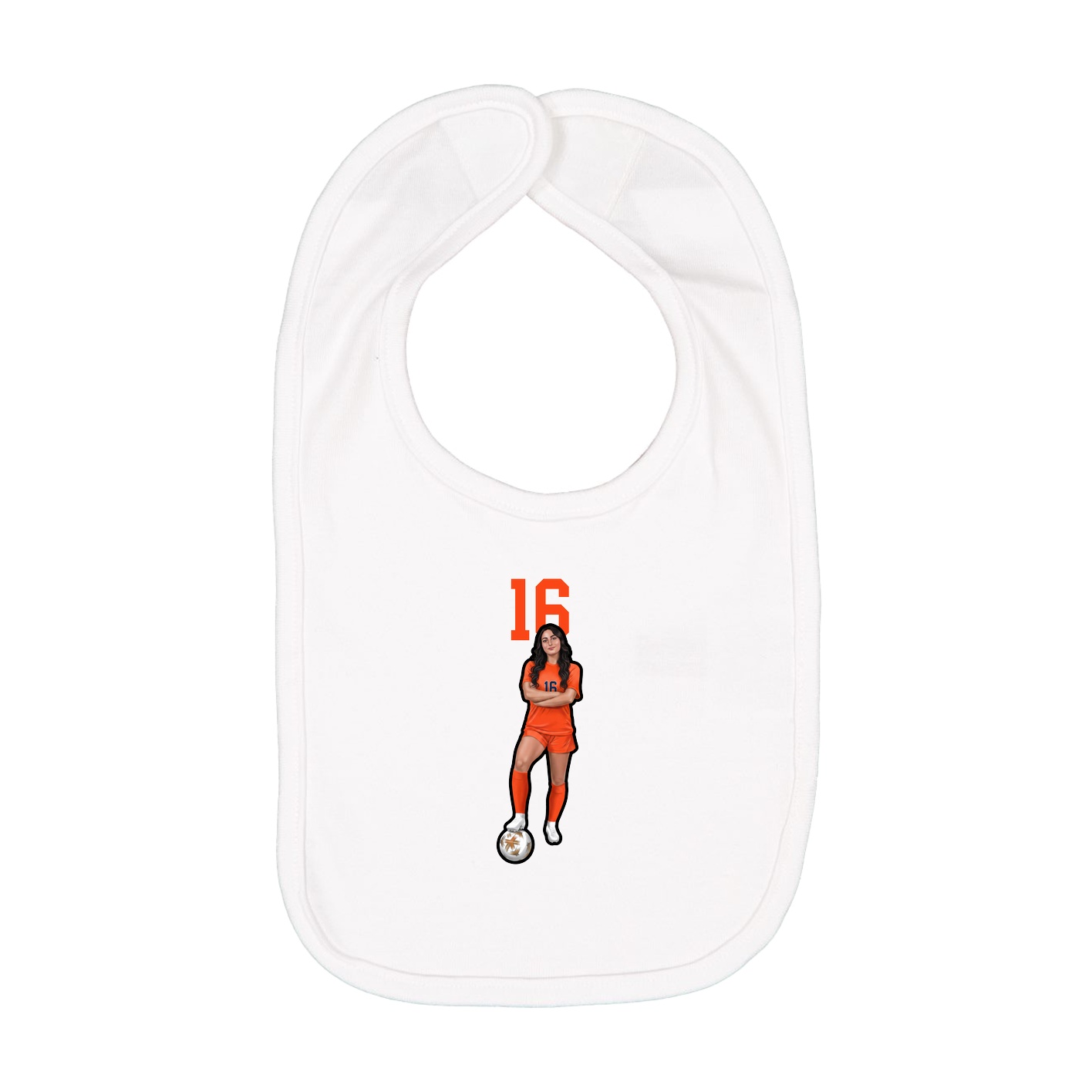 Infant Bib — Number Top in White