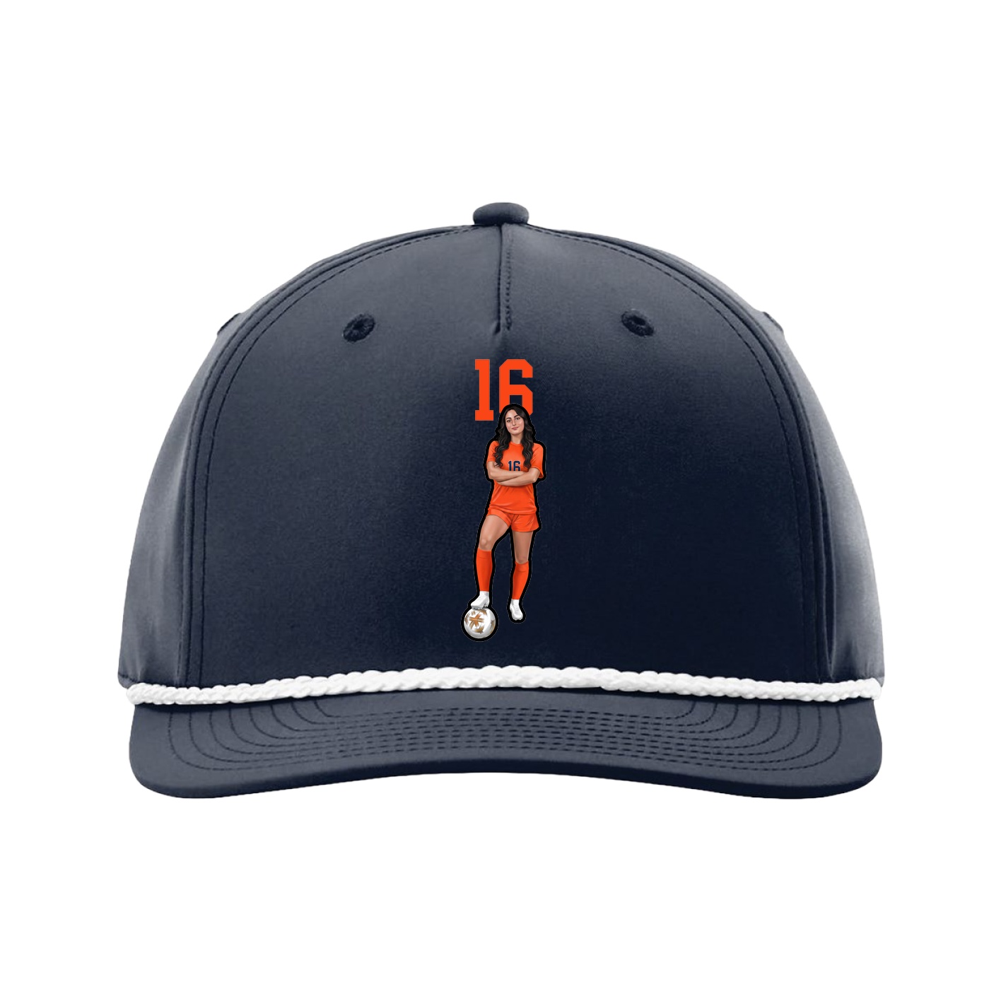 Five-Panel Classic Rope Cap — Number Top in Navy
