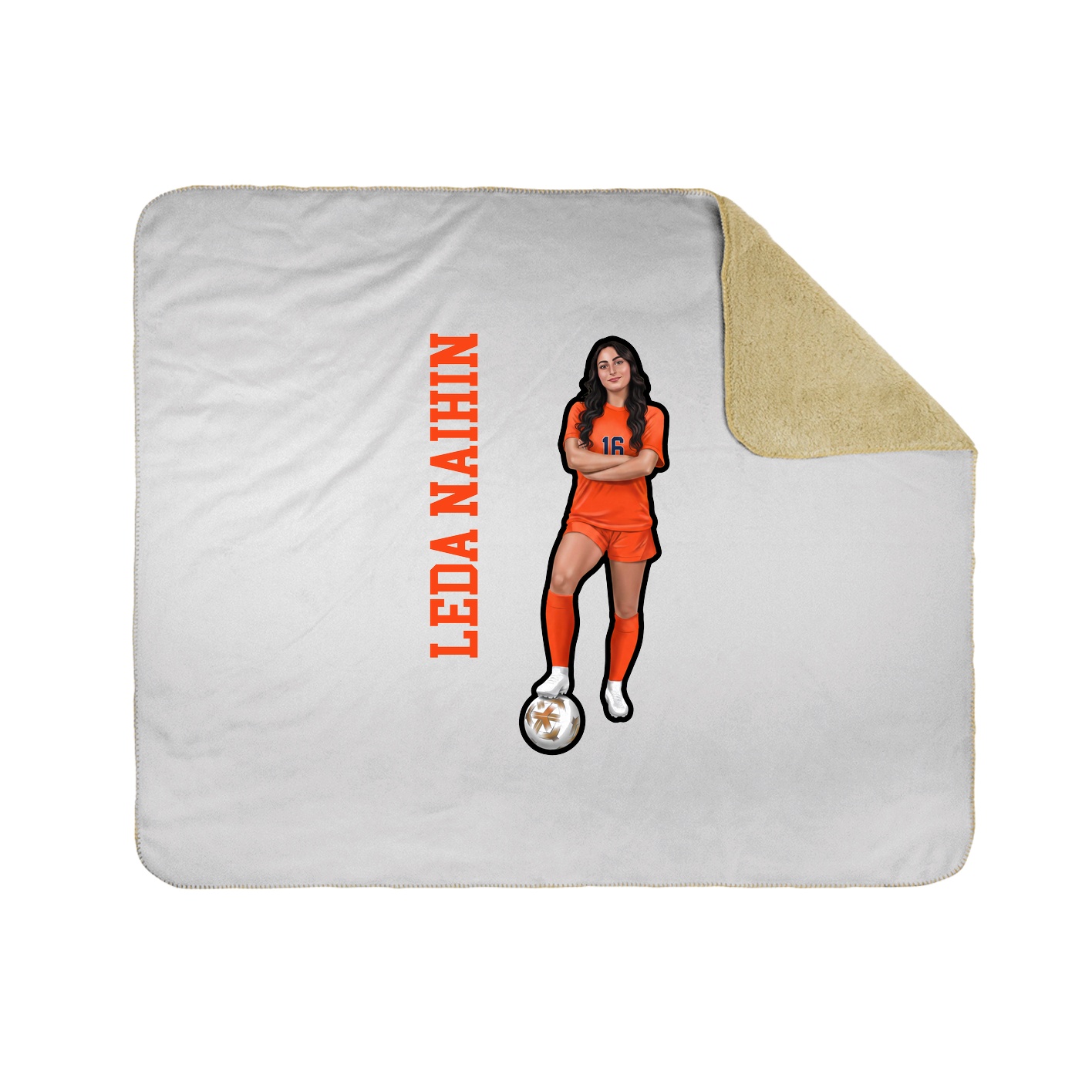 Throw Blanket — Name Vertical in White