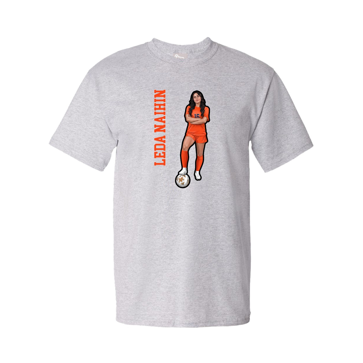 Tee — Name Vertical in Grey
