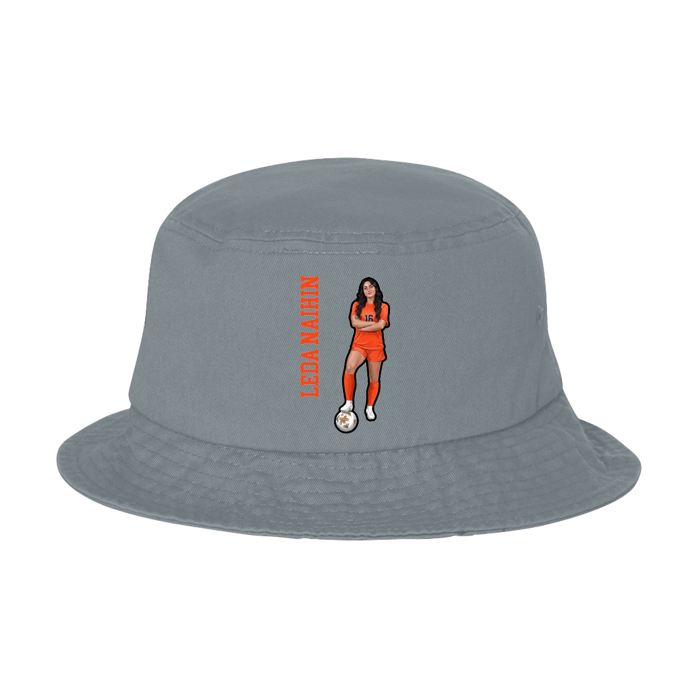 Bucket Cap — Name Vertical in Grey
