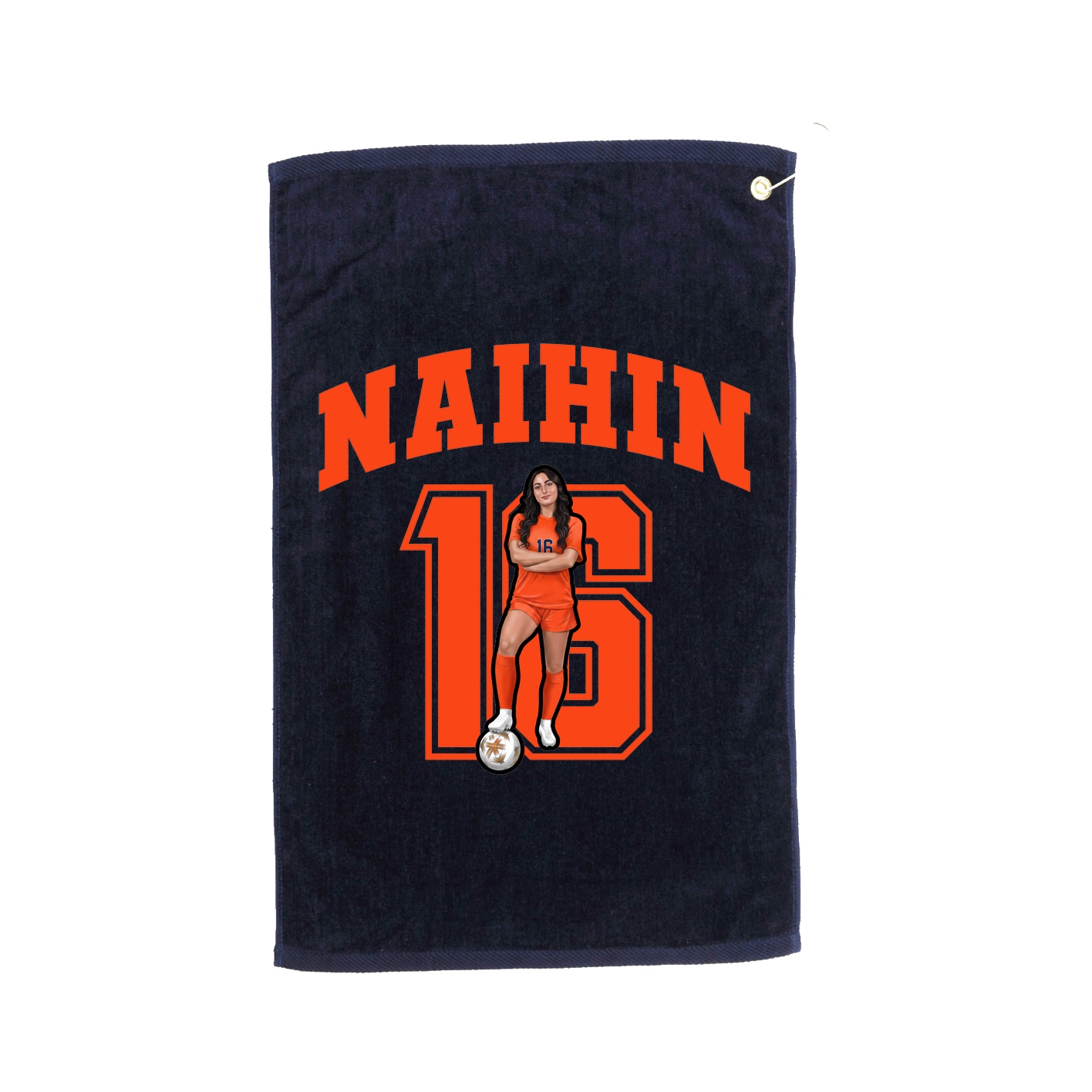 Golf Towel — Number in Navy