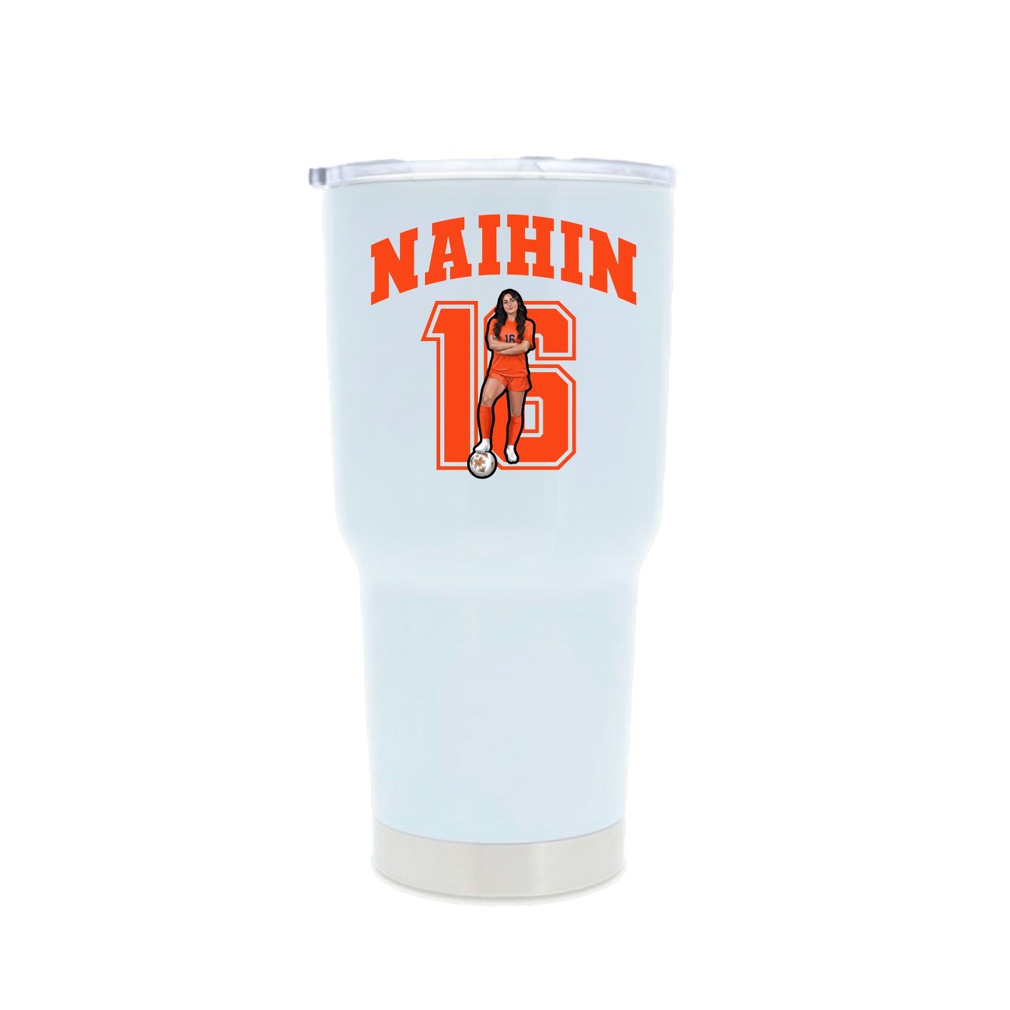 30oz Stainless Steel Tumbler — Number in White