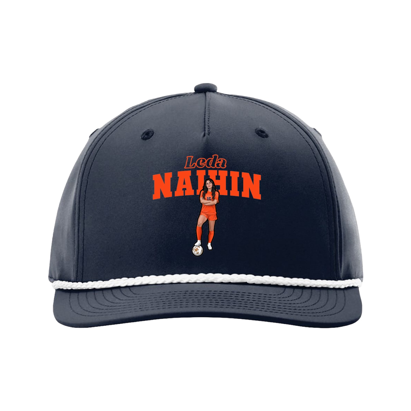 Five-Panel Classic Rope Cap — Name Arch in Navy